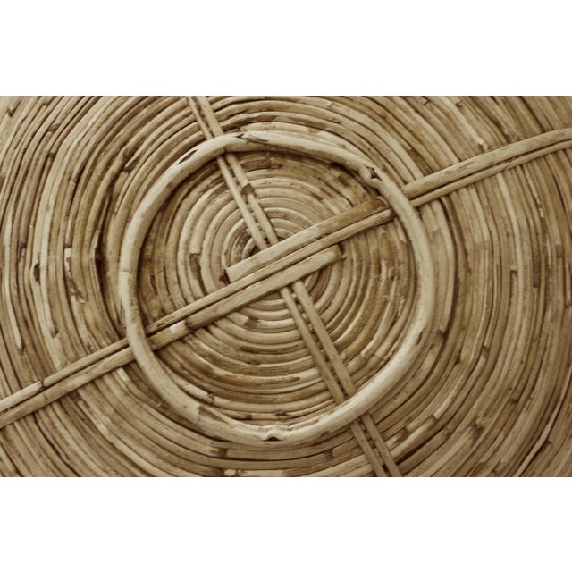 Late 20c Artisan Handwoven Reed Basket With Natural Finish For Sale - Image 10 of 11