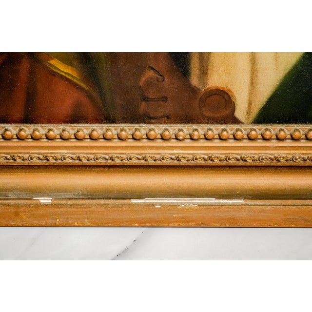 Classical Christian Antique Framed Oil Painting Religious Scene Jesus in Temple Home Wall Decor For Sale - Image 11 of 16