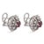 Contemporary Mid Century 2.00 Carat Pink Tourmaline Diamond 18k White Gold Cluster Earrings, Pair For Sale - Image 3 of 6