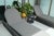 A pair of Restoration Hardware Aluminum Adjustable Chaise Lounges in Slate, accompanied by a coordinating RH outdoor...