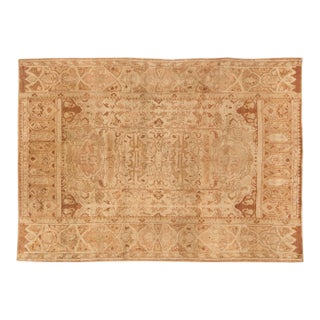 Authentic Indian Amritsar Beige, Brown Handmade Wool Rug For Sale
