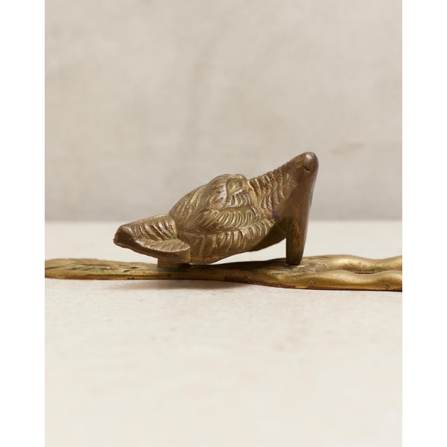 Brass 1960s Wolf or Fox Solid Brass Door Knocker For Sale - Image 8 of 15