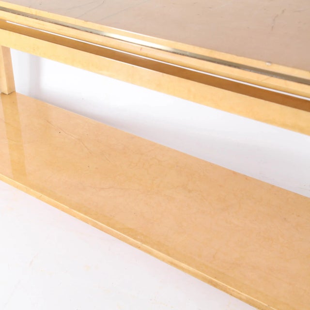 Paper Large Console in Parchment and Brass attributed to Aldo Tura, 1970s For Sale - Image 7 of 9