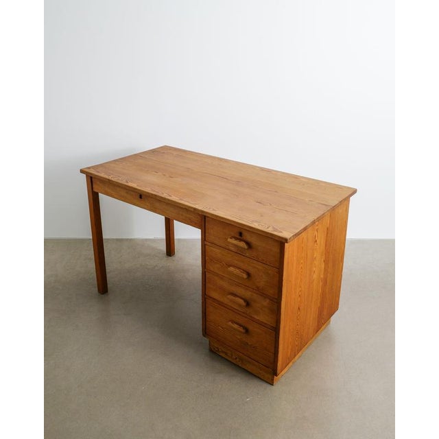 Nordiska Kompaniet Swedish Wooden Värmdö Pine Desk by Axel Einar Hjorth for Nordiska Kompaniet, 1930s For Sale - Image 4 of 8