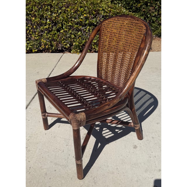 Authentic McGuire Vintage Rattan Dining Chairs, a Set of 4 With Caned Backs For Sale - Image 10 of 14