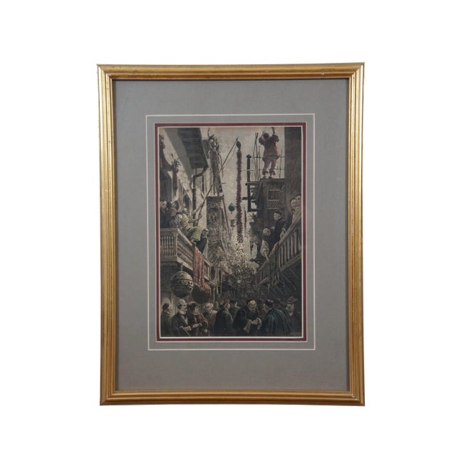 Set of three late 19th century hand colored wood engravings including: "The Chinese Picnic - Iona Island - Celestial...