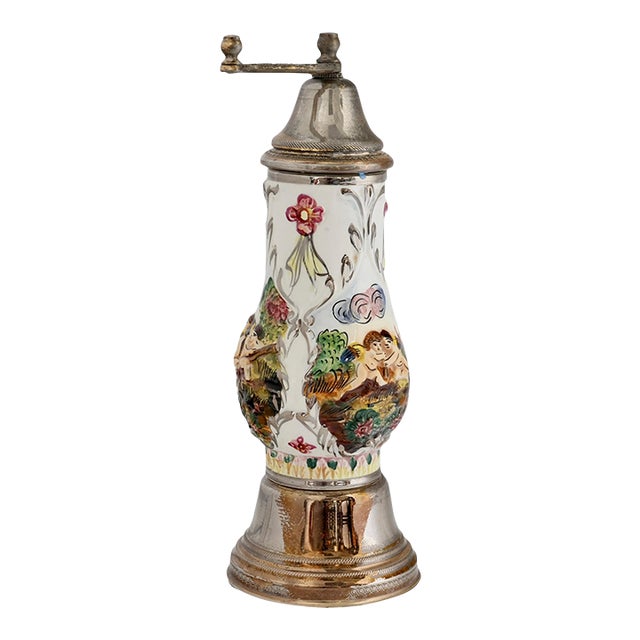 Capodimonte Reuge Musical Pepper Grinder For Sale
