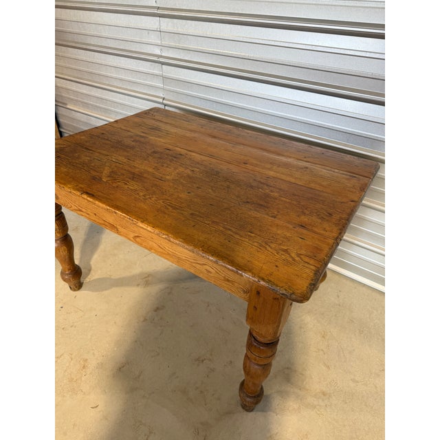 Antique Pine Table With One Drawer From England For Sale - Image 4 of 18