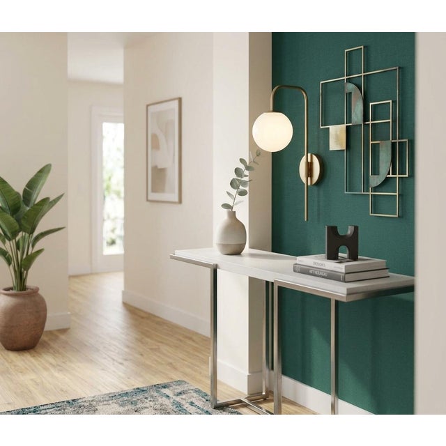The 1980s-Design Console Table in Vintage Satin Steel The 1980s-design console table in satin steel is a vintage icon for...