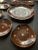 Mid-Century Chocolate Brown & 22k Gold Floral Dessert Plate Set With Freeform Cake Platter — Serving for Six, Set of 7 Pieces For Sale - Image 9 of 11