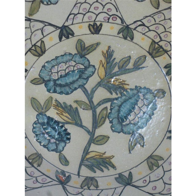 1970s 1970s Floral Pottery Bowl / Dish, Signed: Olaria De Almansil Algarve Zea, Handmade, Portugal Folk Art For Sale - Image 5 of 11