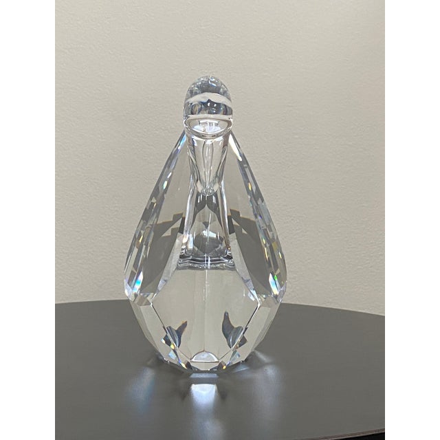 Glass 1995 Swarovski Maxi Crystal Faceted Swan Figurine 189254 For Sale - Image 7 of 12