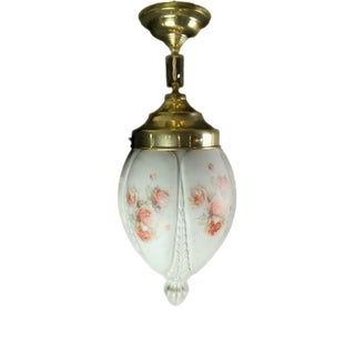 Romantic Hanging Lamp with Flower Motif For Sale