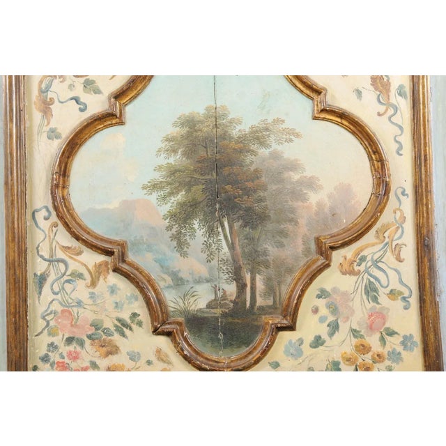 Glass 19th Century Italian Mirror with Landscape Painting For Sale - Image 7 of 13