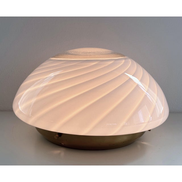 Mid-Century Modern Italian Magic Eye Murano Glass Flush Mount by Venini, 1970s For Sale - Image 16 of 18