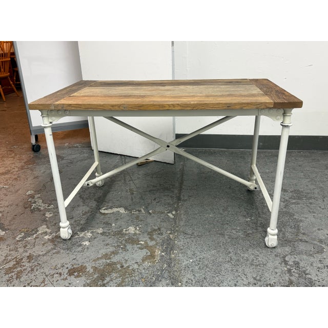 Design Plus Gallery presents the Flatiron Desk by Restoration Hardware. This industrial design pairs reclaimed antiqued...