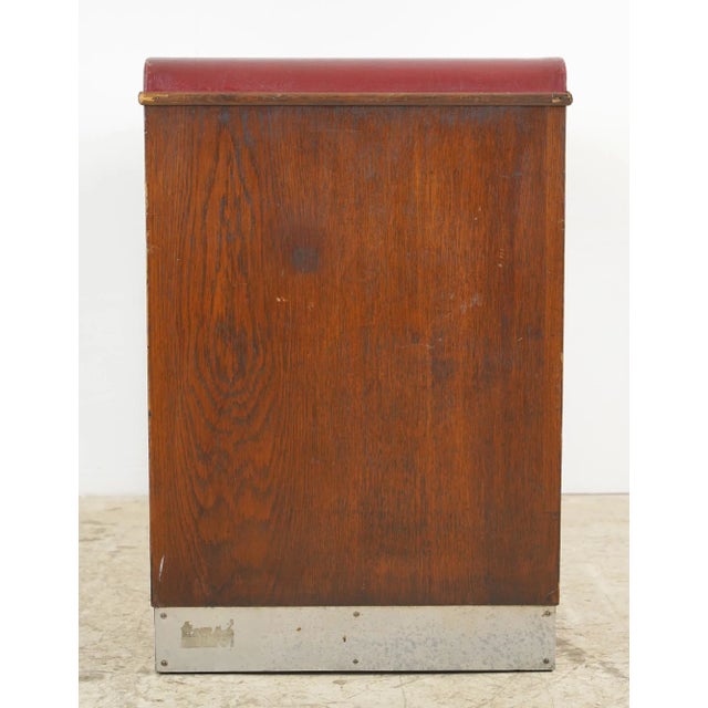 Red Art Deco Wood & Vinyl Console Table For Sale - Image 8 of 10