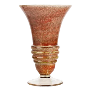 Mid-20th Century Modern Barbini-Like Enameled Murano Glass Trumpet Vase, Italy