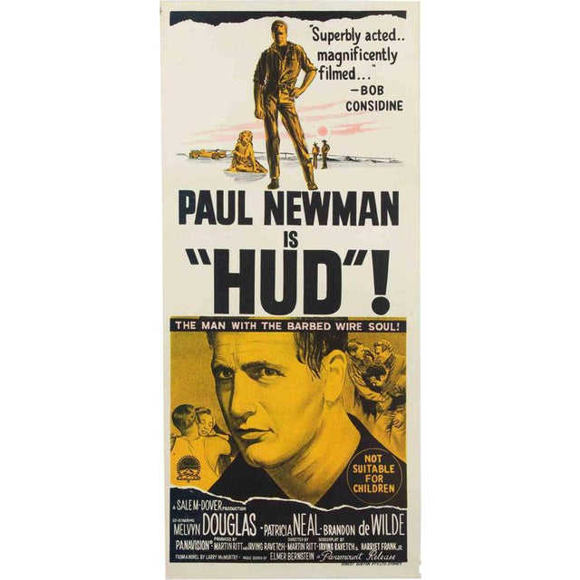 Hud Vintage Poster, Australian Daybill, Folded, Graphic Art, 1963, Paper For Sale