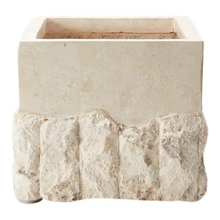 Vintage 1980s Small 10" Rough Smooth Planter For Sale