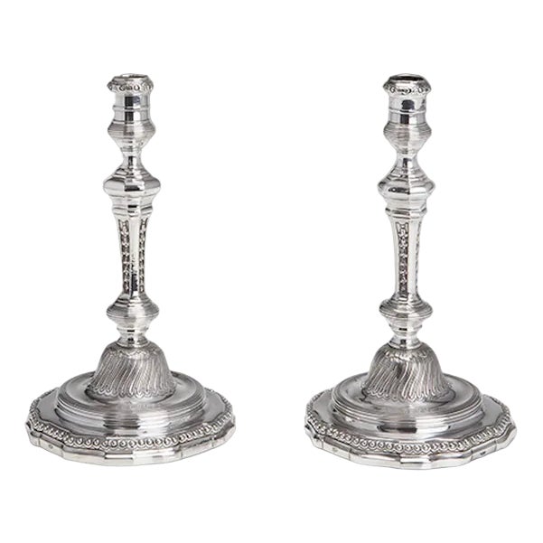 Antique German Candlesticks, 1700s, Set of 2 For Sale