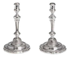 Antique German Candlesticks, 1700s, Set of 2