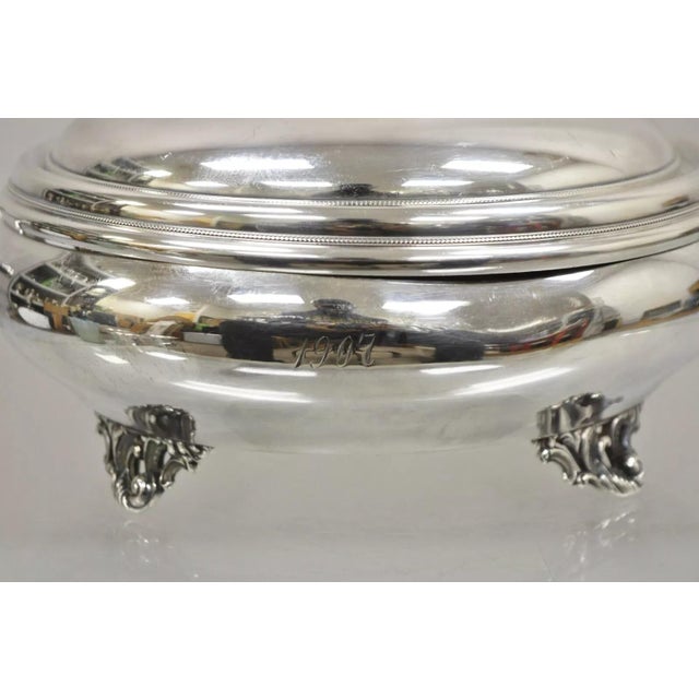 Antique Victorian Silver Plated Covered Tureen "1907" Platter Dish by Rockford For Sale In Philadelphia - Image 6 of 12