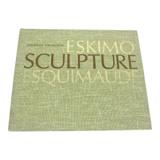 1965 Eskimo Sculpture Esquimaude Book Hardcover Hard Cover Linen Gold Bronze For Sale