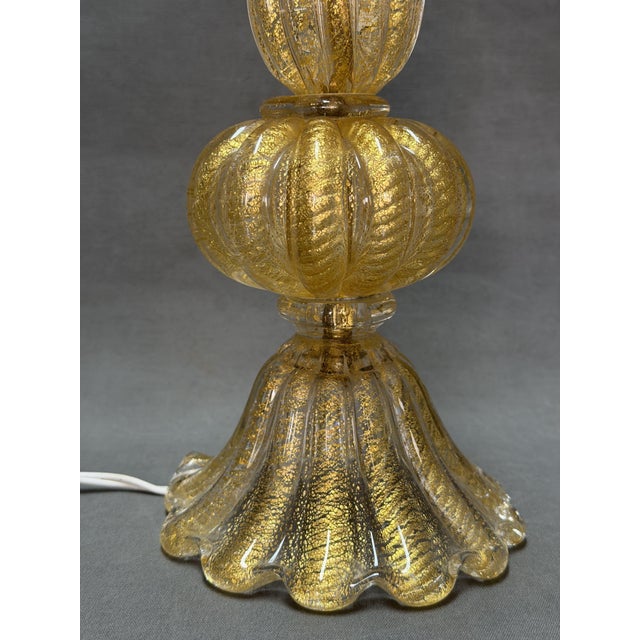 Cordonato d'Oro Table Lamp in Murano Glass from Barovier & Toso, 1960s For Sale - Image 4 of 7