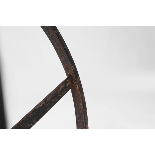 Metal Industrial Black Metal Stool with Frame, France, 1920s For Sale - Image 7 of 15