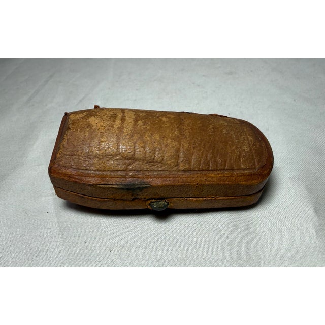 Antique Cheroot Cigar Cigarette Genuine Natural Amber W/ Hard Leather Box Case For Sale In New York - Image 6 of 13