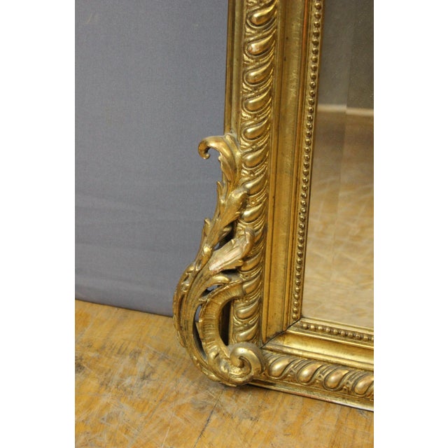 Wood Louis XV Style Mirror in Gilded Stucco, 1800s For Sale - Image 7 of 11