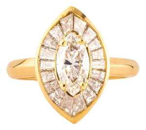 Late 20th Century 18k Diamond Ring, Size 5