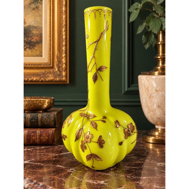 Created circa 1890 by the Mount Washington Glass Company of New Bedford, Massachusetts, this exceptional American art...