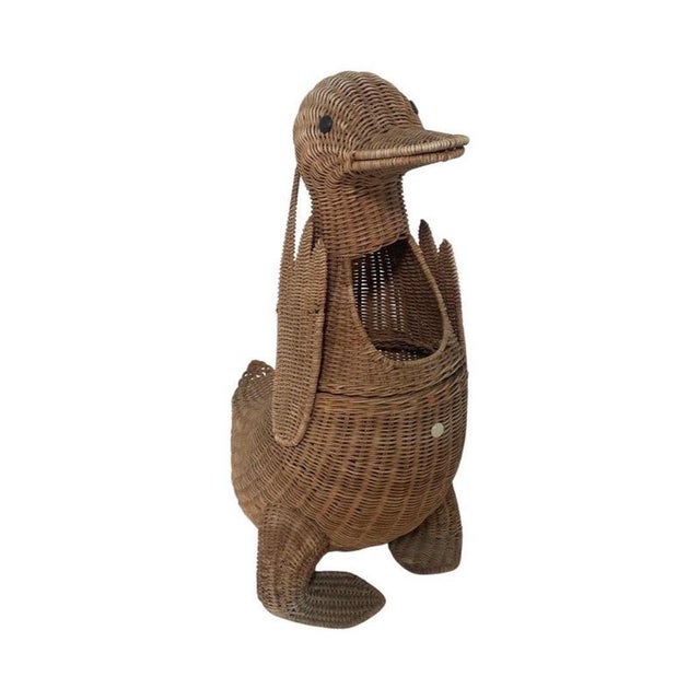 Duck Laundry Basket in Wicker by Olivier Cajan, 1970s For Sale - Image 3 of 6