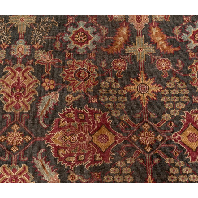 Antique Indian Amritsar Handmade Wool Rug For Sale In New York - Image 6 of 9