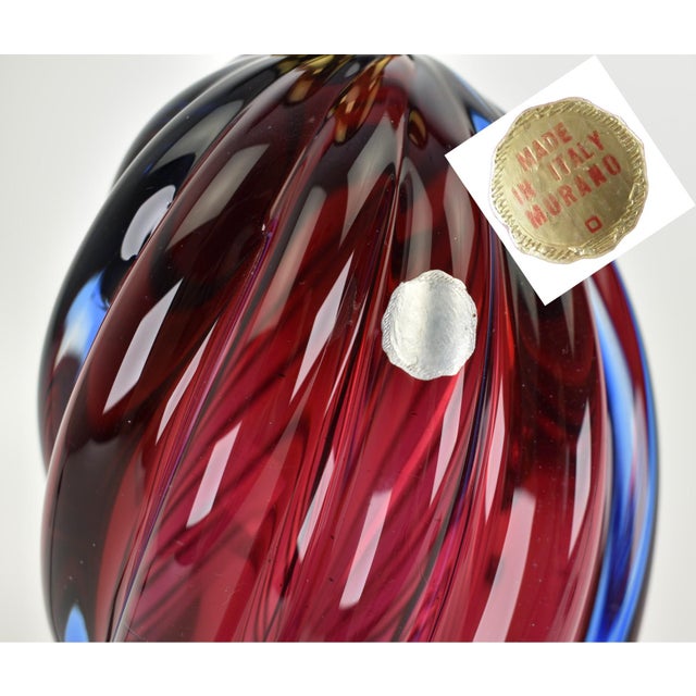 Stunning Murano glass table light from the 1960s. This lamp is made using the sommerso technique, used to create several...