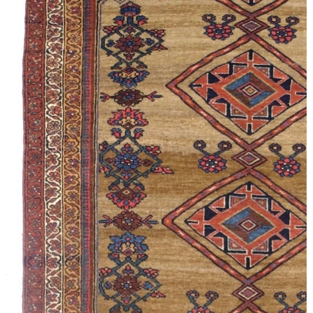 Figurative Antique Kurdish Bidjar Rug 4'1" X 5’11" For Sale - Image 3 of 9