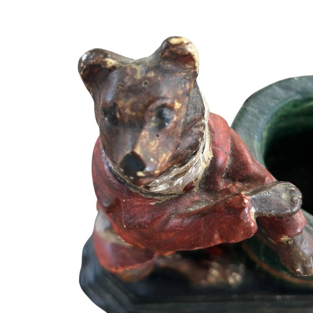 Antique Hand Painted Rustic Dog Chalkware Match Holder For Sale In Sacramento - Image 6 of 6