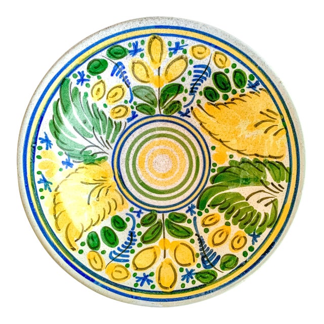 Late 20th Century Italian Style Hand Painted Studio Pottery Bowl For Sale