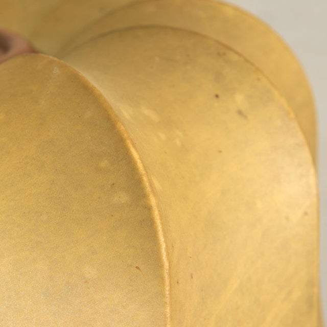 Italian Cocoon Pendant with Brass + Wood Detail, 1960s For Sale - Image 10 of 11
