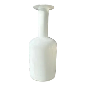 Otto Brauer Gulvvase White Cased Glass Vase for Holmgaard 1963/64