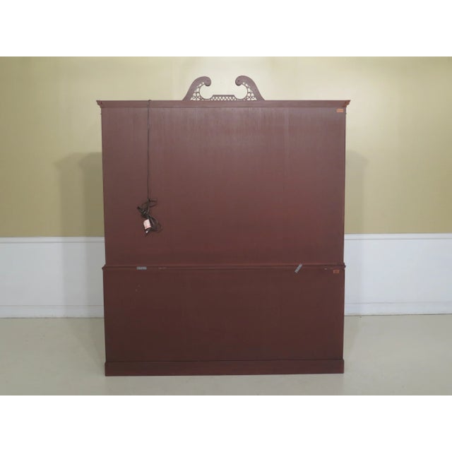 1990s Vintage Baker Inlaid Mahogany 4 Door English Style Breakfront For Sale - Image 10 of 12