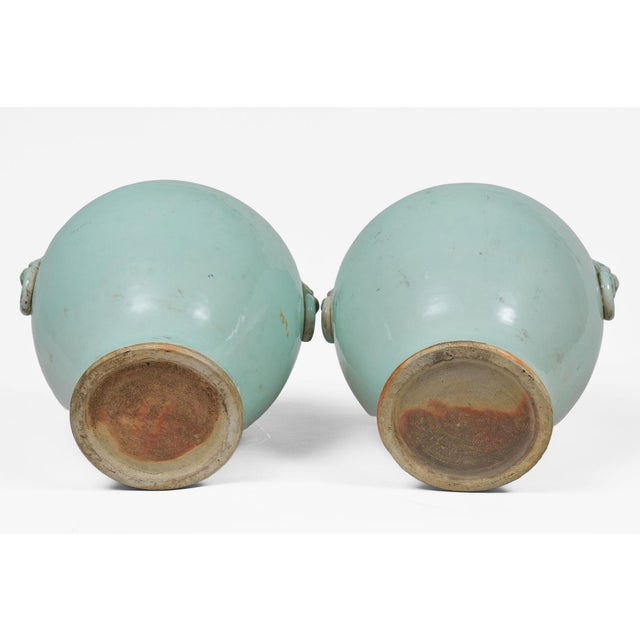 Late 19th Century Pair Chinese Celadon Vases With Lids For Sale - Image 9 of 9