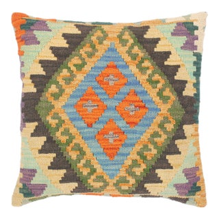 Southwestern Turkish Marhta Hand Woven Kilim Throw Pillow For Sale