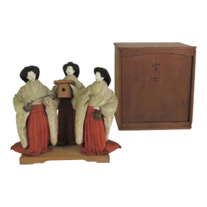 Antique Asian Late Edo Period Japan Sannin-Kanjyo Set - Set of 4