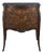 Louis Xv Style Bombé Commode in Floral Marquetry with Black Marble Top For Sale
