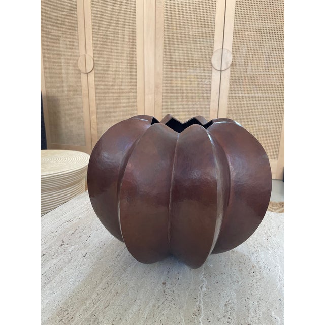 2020s Large Hammered Copper Vessel For Sale - Image 5 of 5