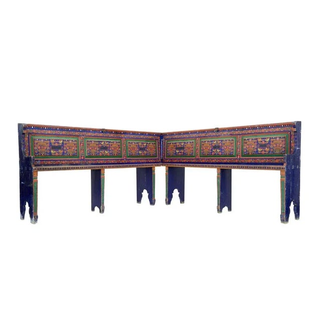 19th Century Folk Art Hand Painted Corner Seat For Sale - Image 11 of 11