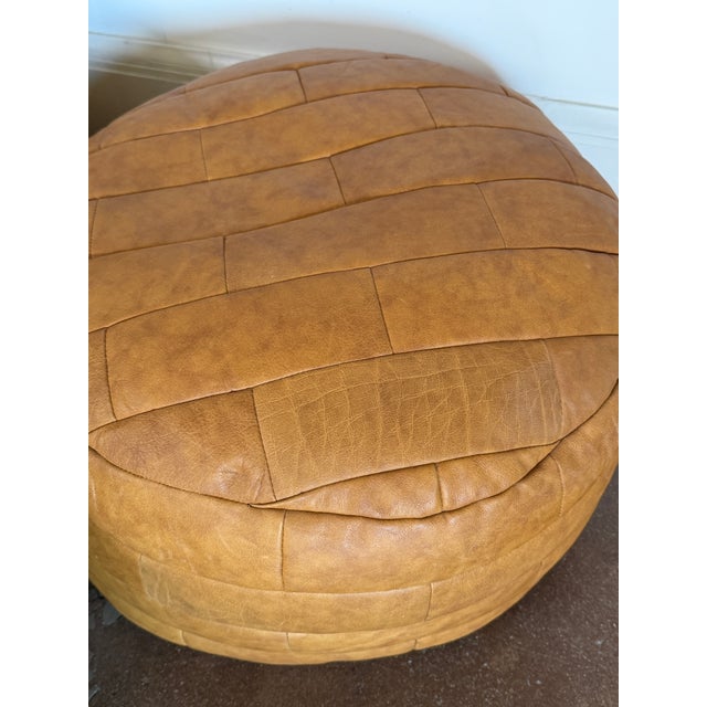 1970s Vintage 1970’s De Sede Attributed Leather Ottomans For Sale - Image 5 of 8